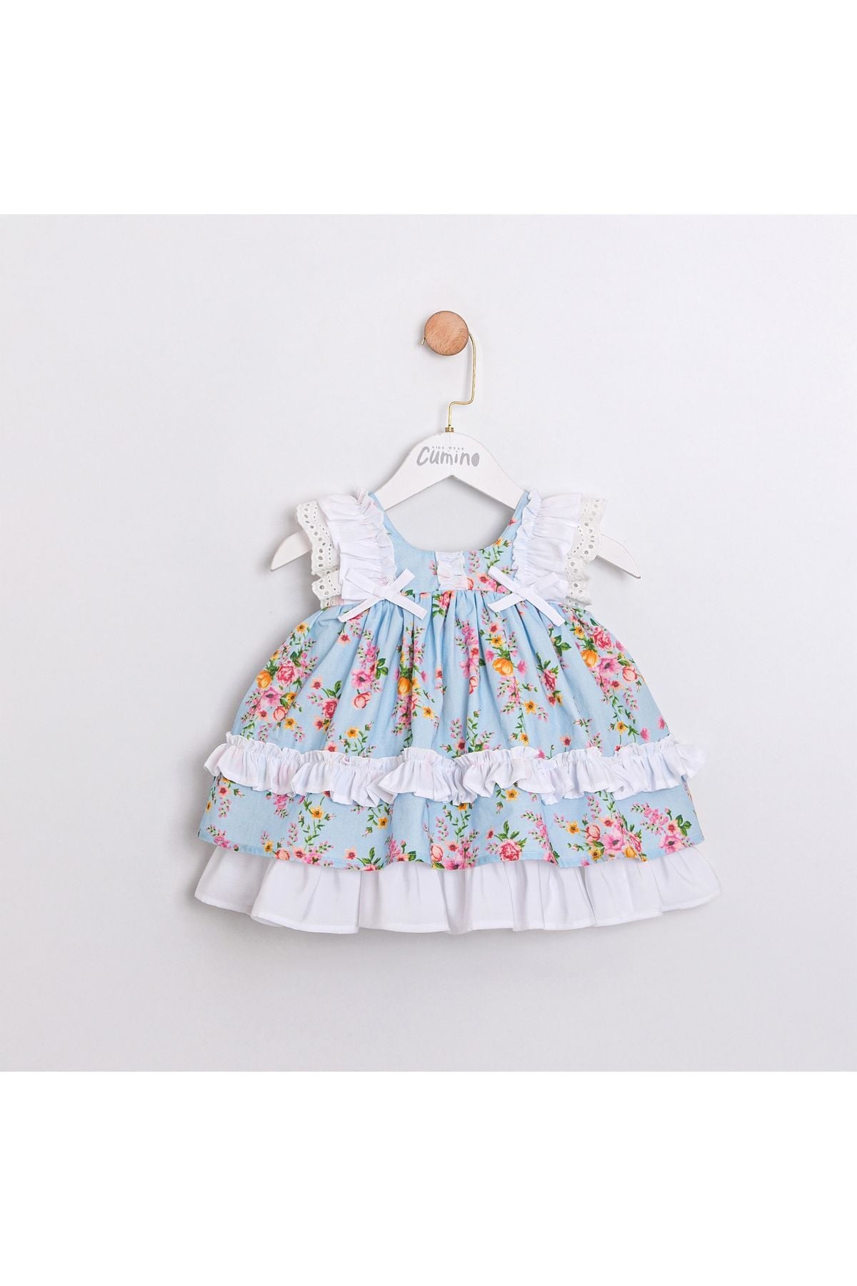 Flower Dream Kız Bebek Elbise Mavi - 12-18 Ay