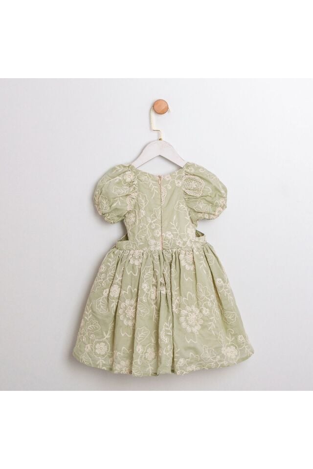 Anabel Su Yeşili Cut Out Detaylı Kız Çocuk Elbise