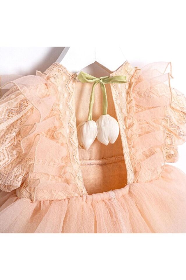 Tulip Sırt Detaylı Kız Bebek Romper