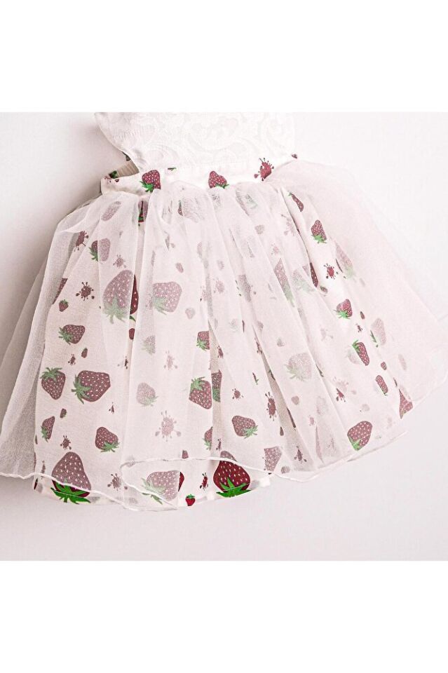 Strawberry Sırt Detaylı Kız Çocuk Elbise