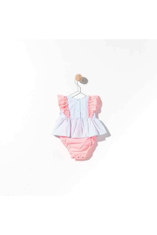 Çiçekli Kız Bebek Romper Sarı - 12-18 Ay