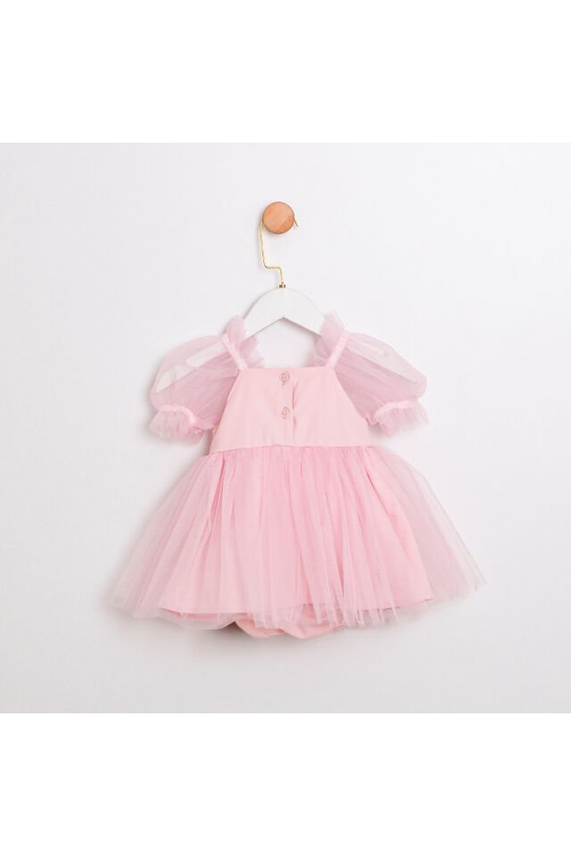 Berry Pul Payetli Kız Bebek Romper Pembe - 6-9 Ay