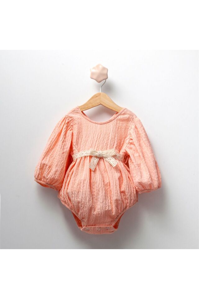 Pembe Kız Bebek Romper Pembe - 6-9 Ay