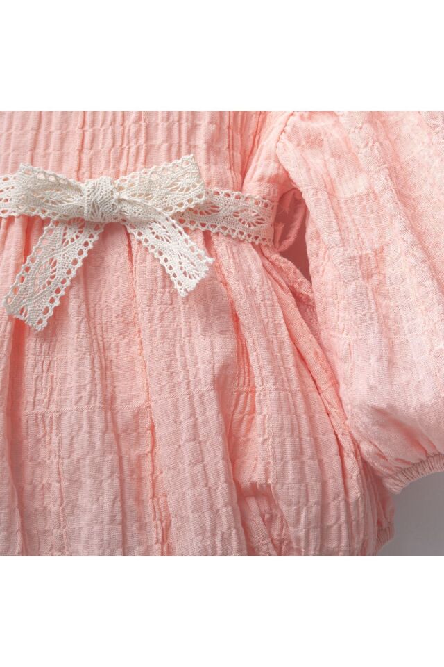 Pembe Kız Bebek Romper Pembe - 6-9 Ay
