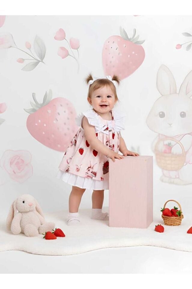 Sugar Plum Fırfır Kollu Kız Bebek Elbisesi