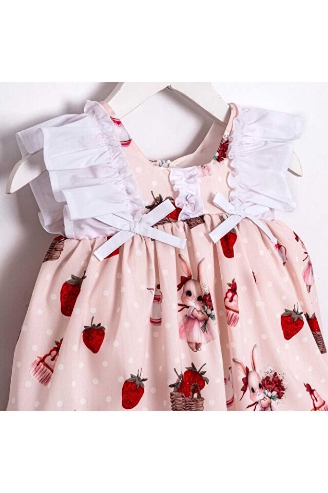 Sugar Plum Fırfır Kollu Kız Bebek Elbisesi