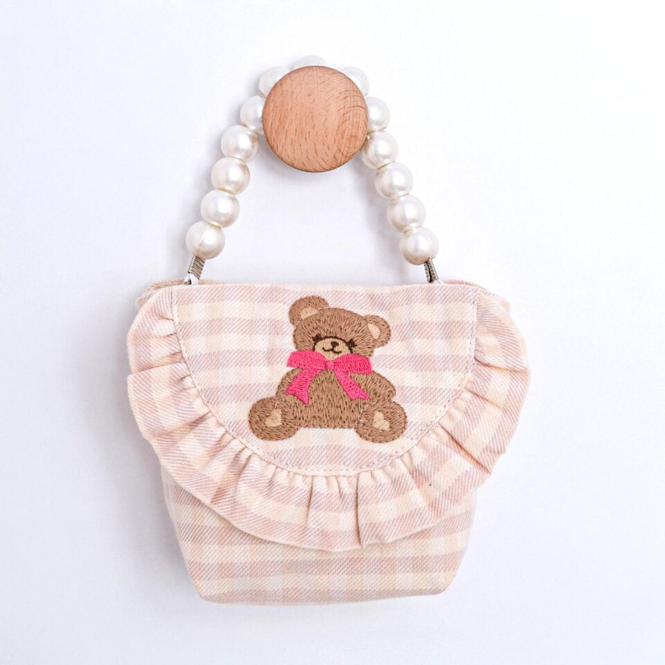 Maya Pötikare Desenli Çanta Aksesuarlı Kız Bebek Elbise