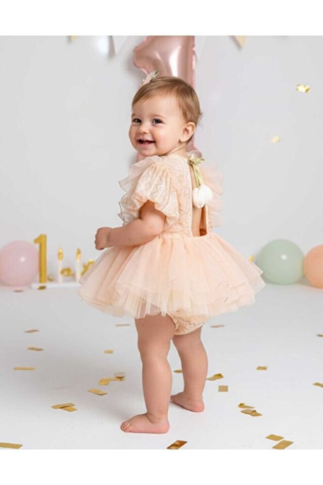 Tulip Sırt Detaylı Kız Bebek Romper