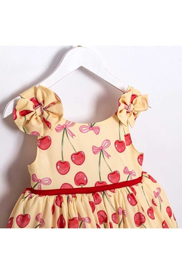 Shine Cherry Askılı Kız Çocuk Elbise