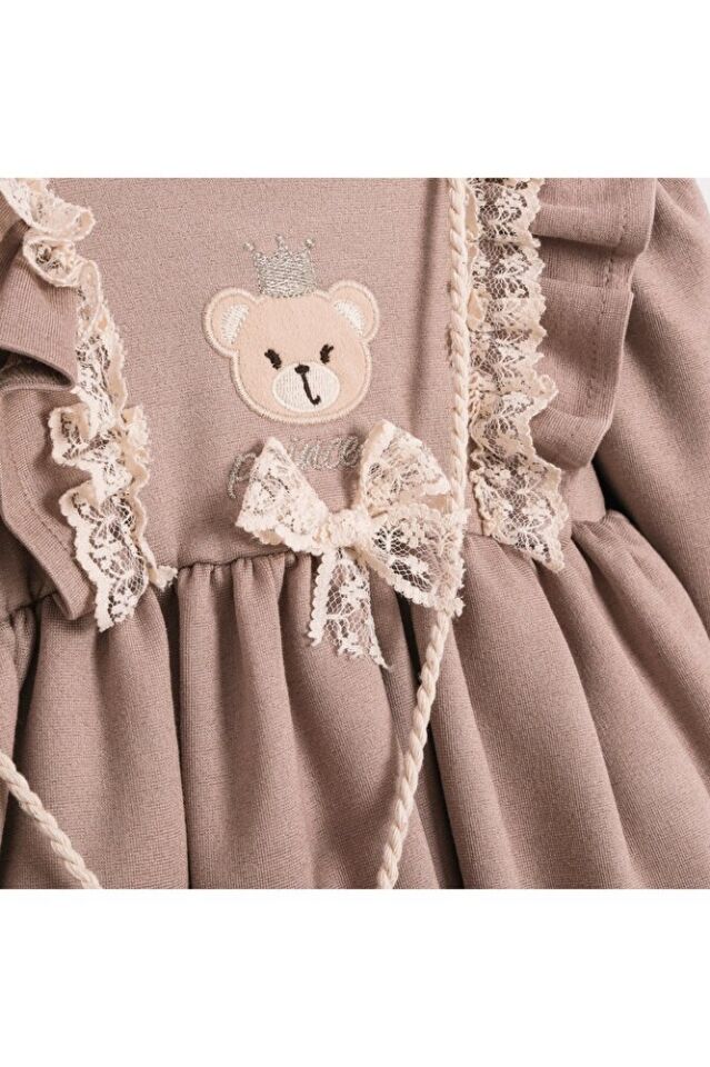 Sweet Bear Oyuncak Aksesuarlı Kız Bebek Elbisesi 12-18 Ay