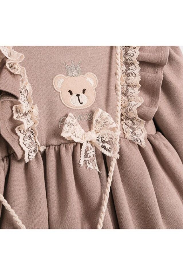 Sweet Bear Oyuncak Aksesuarlı Kız Bebek Elbisesi 6-9 Ay