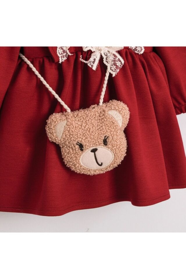 Sweet Bear Oyuncak Aksesuarlı Kız Bebek Elbisesi 6-9 Ay