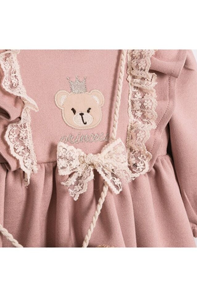 Sweet Bear Oyuncak Aksesuarlı Kız Bebek Elbisesi 9 - 12 Ay