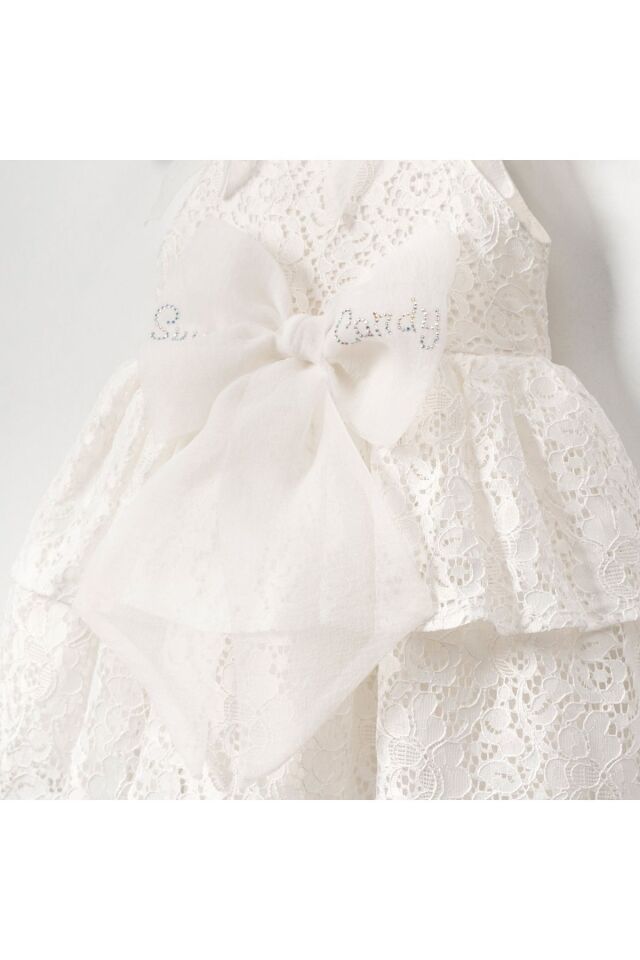 Sweet Candy Dantelli Kız Çocuk Elbise Beyaz - 2 Yaş