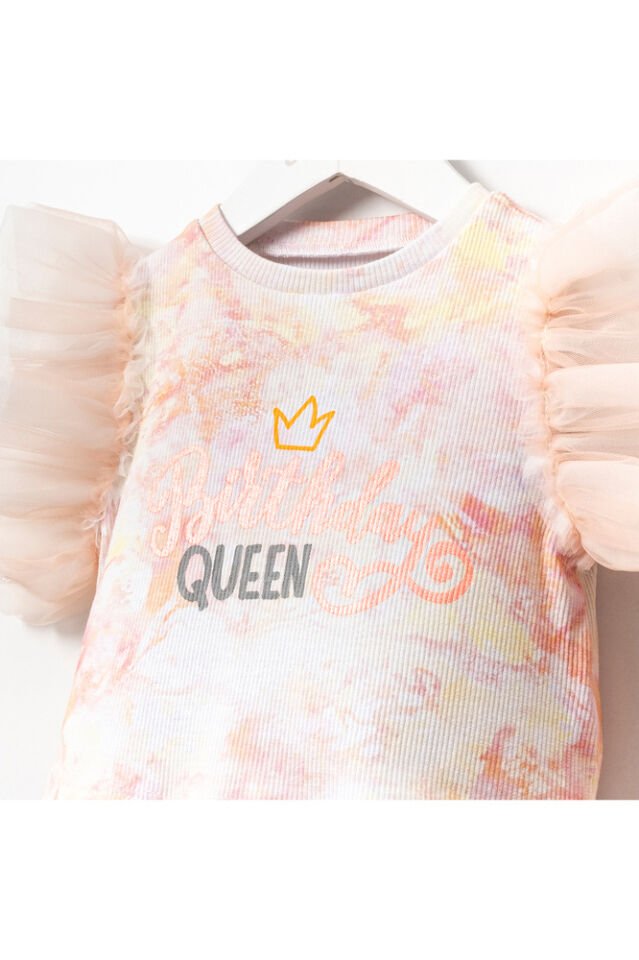 Birthday Queen Konfeti Kız Çocuk İkili Takım 4 Yaş