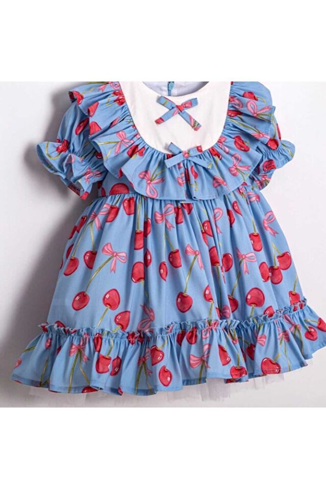 Sweet Cherry Kısa Kollu Kız Çocuk Elbise 3 Yaş