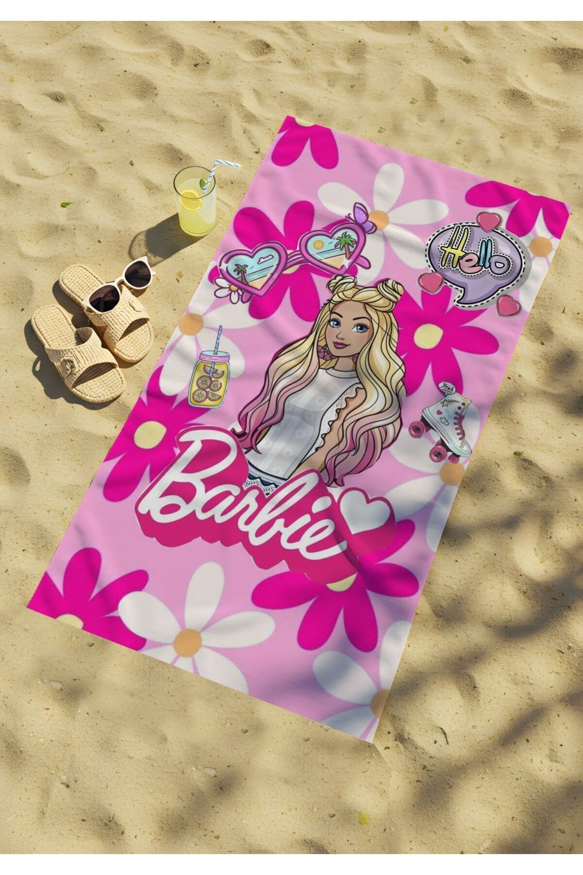Barbie Çocuk Plaj Havlusu 70 X 150