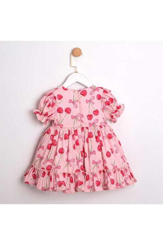 Sweet Cherry Kısa Kollu Kız Çocuk Elbise 4 Yaş