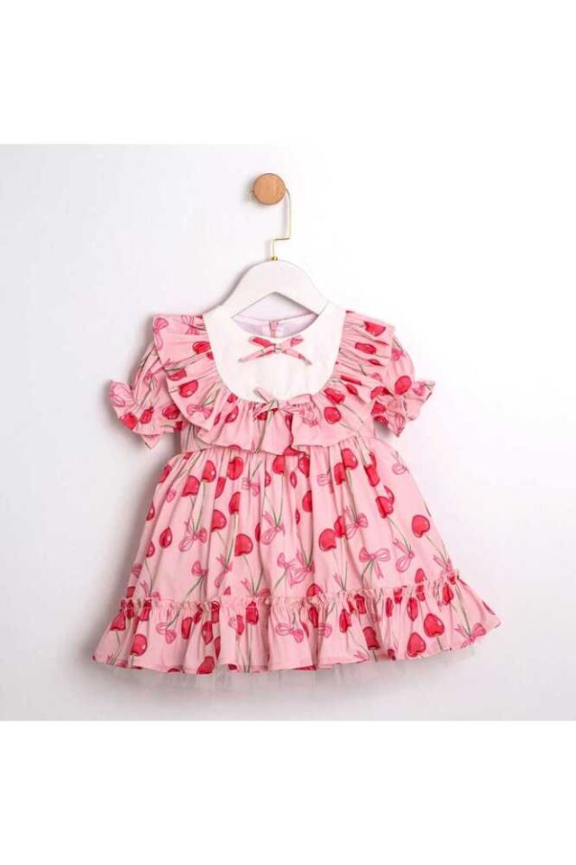 Sweet Cherry Kısa Kollu Kız Çocuk Elbise 2 Yaş