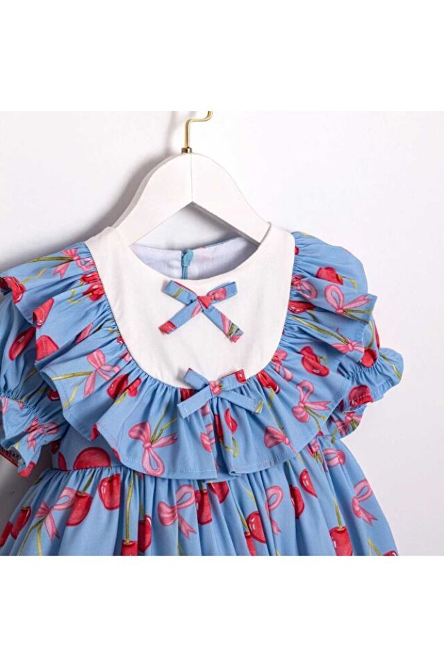 Sweet Cherry Kısa Kollu Kız Çocuk Elbise 5 Yaş