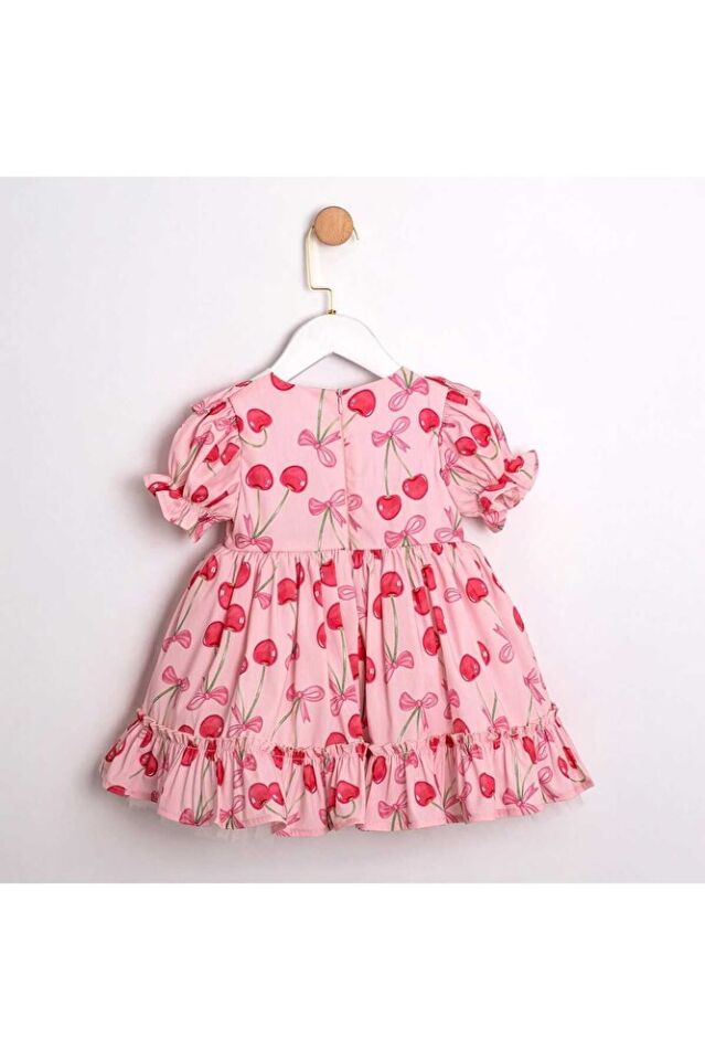 Sweet Cherry Kısa Kollu Kız Çocuk Elbise 3 Yaş