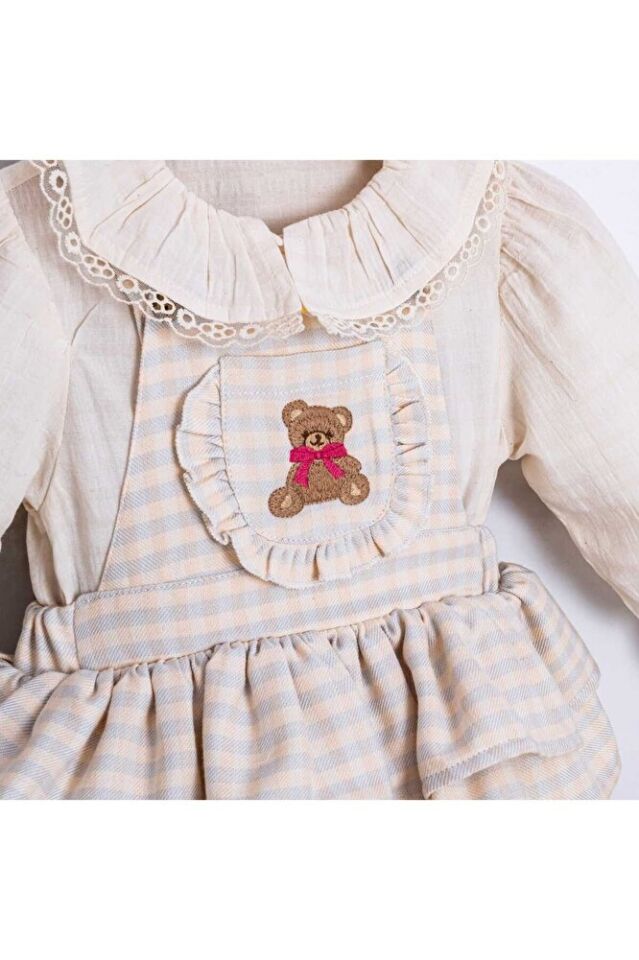 Bear Friend Pötikareli Kız Bebek Blüz-Salopet Takım 12-18 Ay
