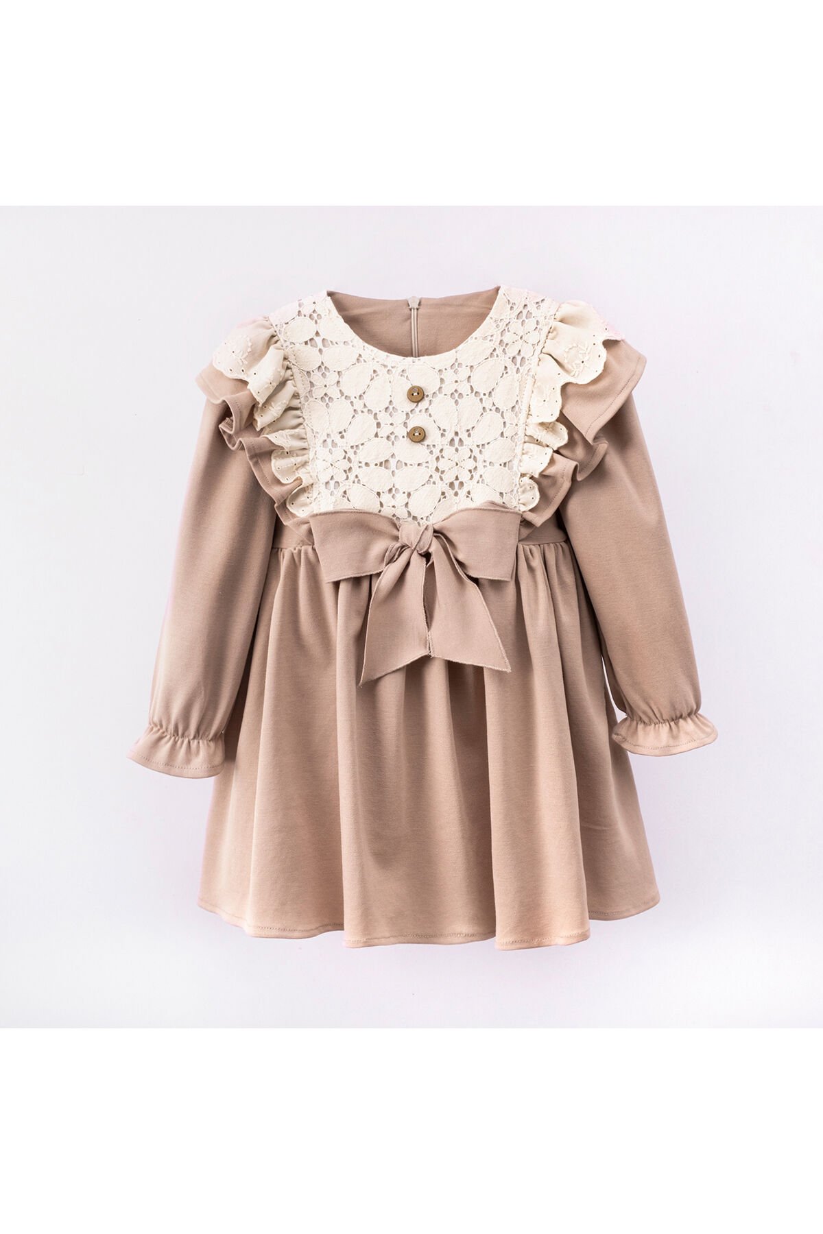 Rose Kız Çocuk Elbise Vizon - 4 Yaş