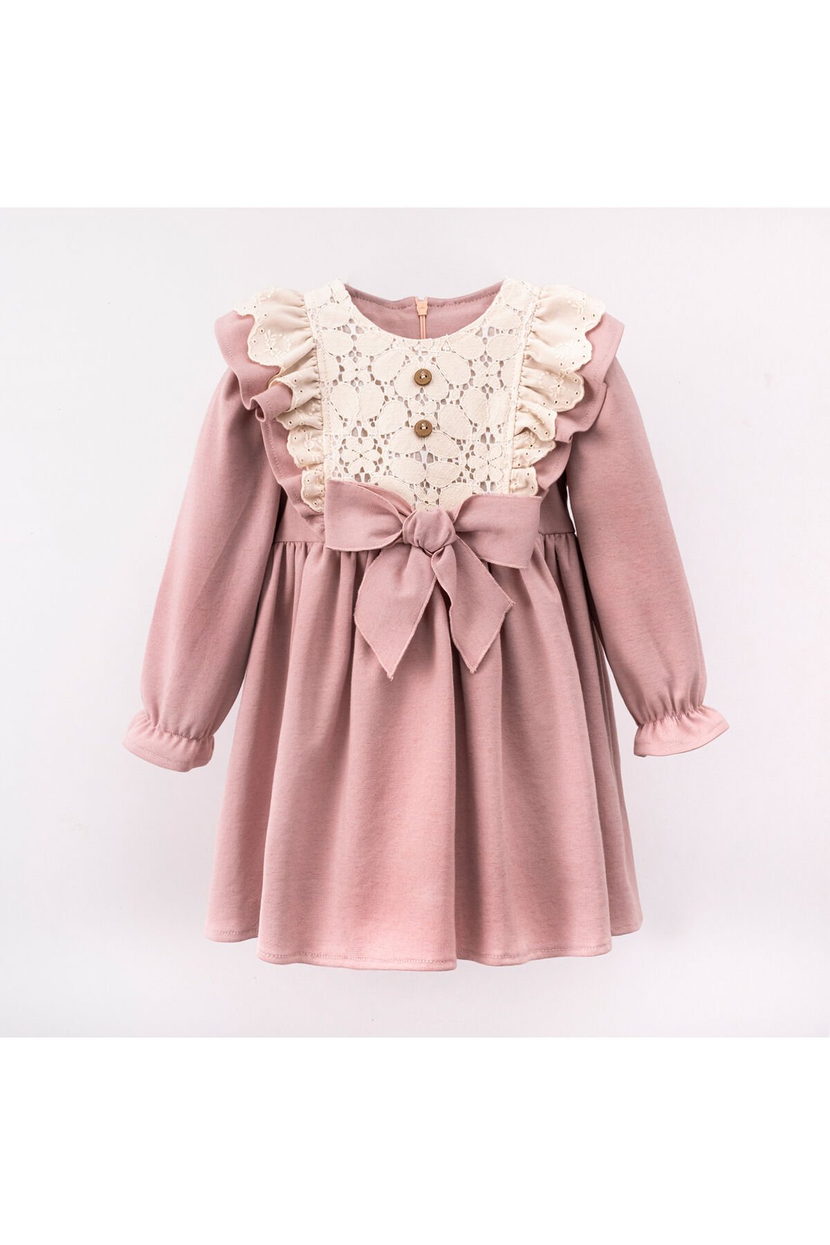 Rose Kız Çocuk Elbise Pudra - 4 Yaş