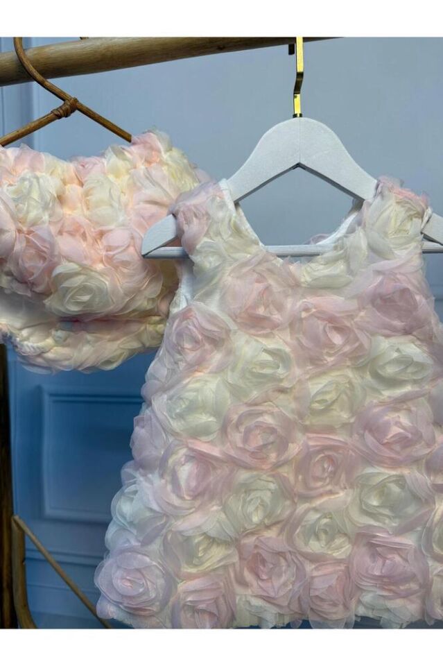 Rose Arkadan Bağlamalı Kız Bebek Takım Çok Renkli - 6-9 Ay