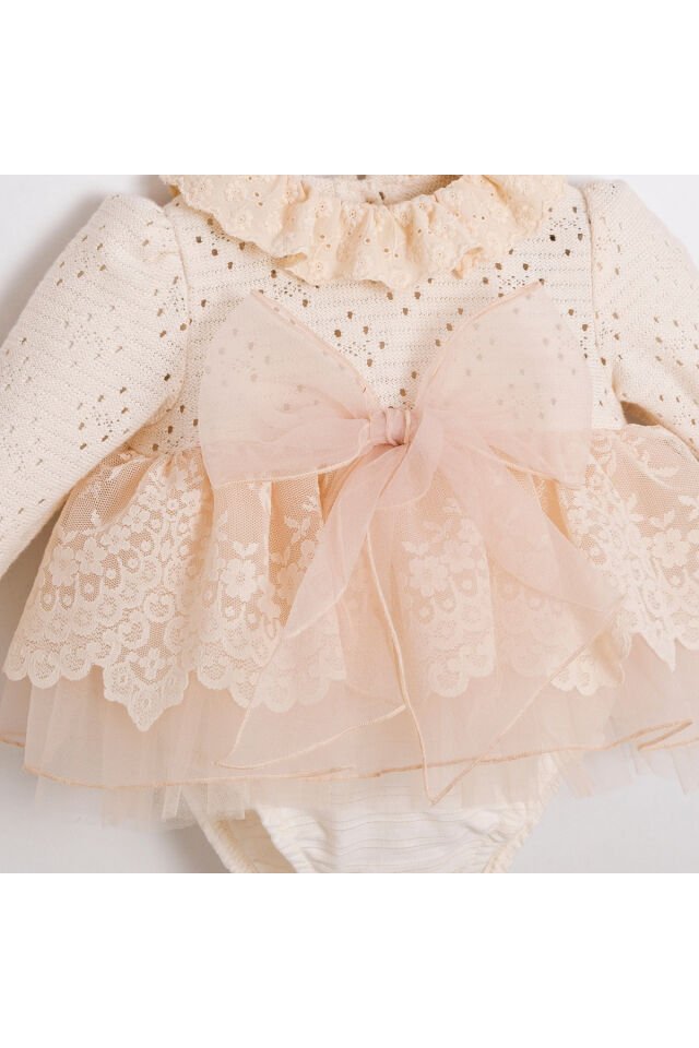 Alice Fırfır Yakalı Tütü Etekli ve Saç Aksesuarlı Bebek Romper