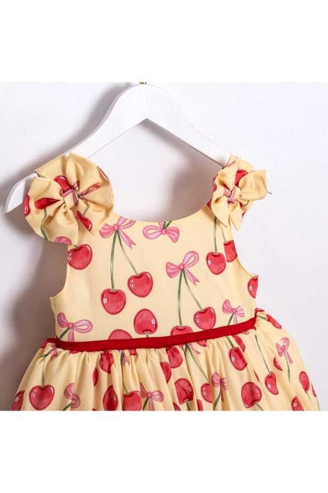 Shine Cherry Askılı Kız Çocuk Elbise 3 Yaş