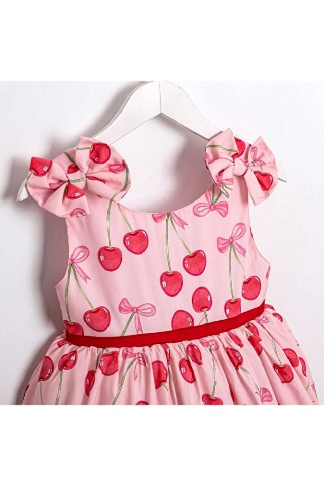 Shine Cherry Askılı Kız Çocuk Elbise 3 Yaş
