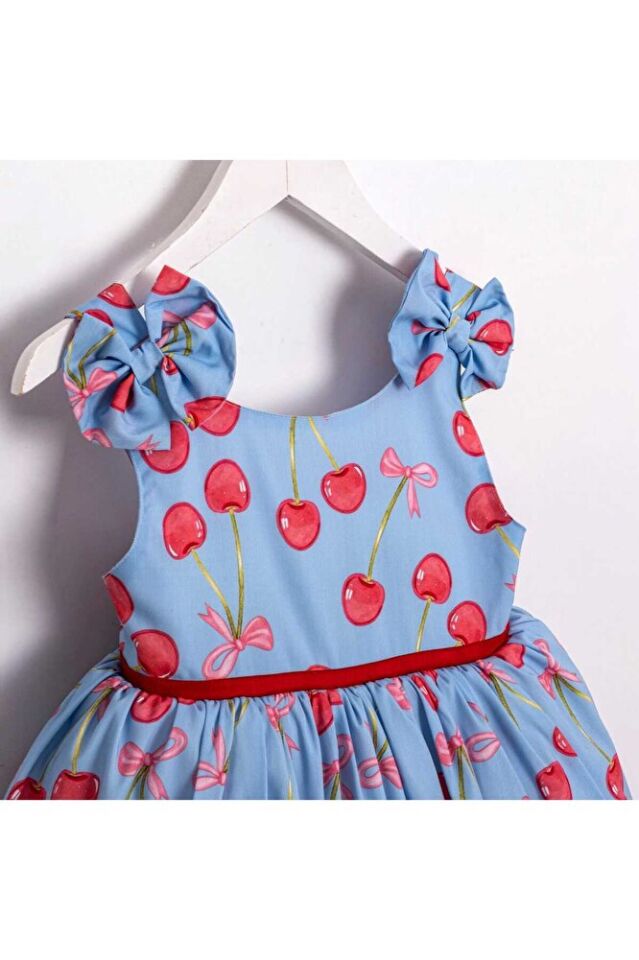 Shine Cherry Askılı Kız Çocuk Elbise 5 Yaş