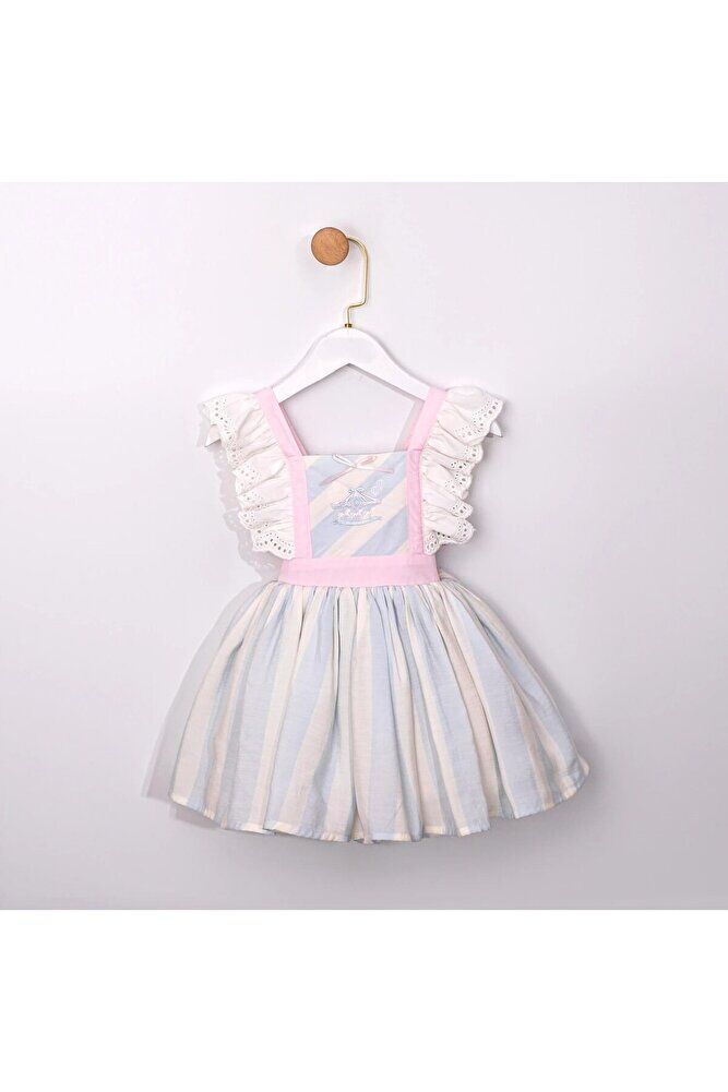 Carousel Fisto Kollu Arkası Fiyonklu Cut Out Detaylı Kız Çocuk Elbise 5 Yaş