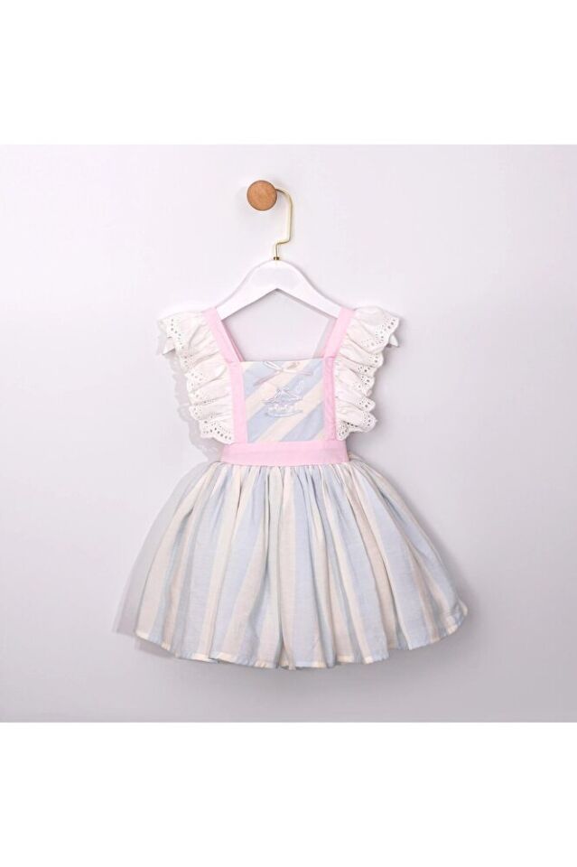 Carousel Fisto Kollu Arkası Fiyonklu Cut Out Detaylı Kız Çocuk Elbise 2 Yaş