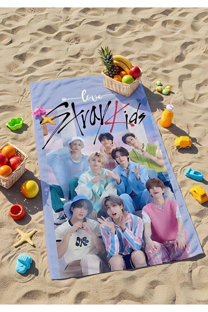 Djital Baskılı Stray Kids Plaj Havlusu 70 X 150