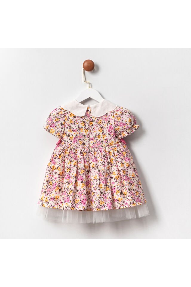 Pembe Çiçekli Elbise