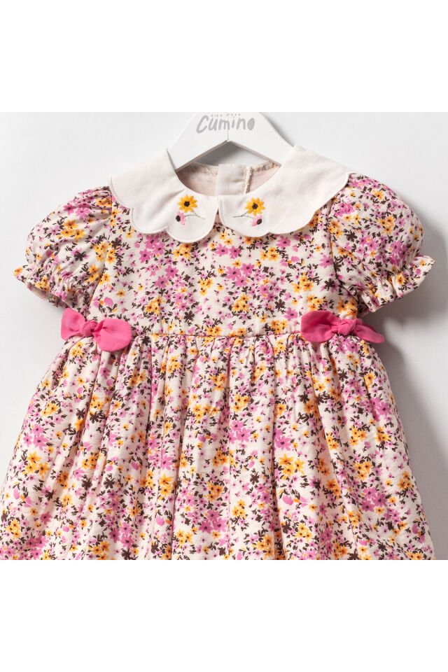 Pembe Çiçekli Elbise