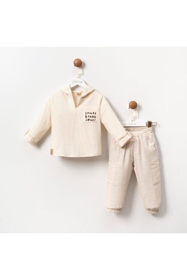 Jogger Pantolonlu Gömlekli Erkek Çocuk Takım