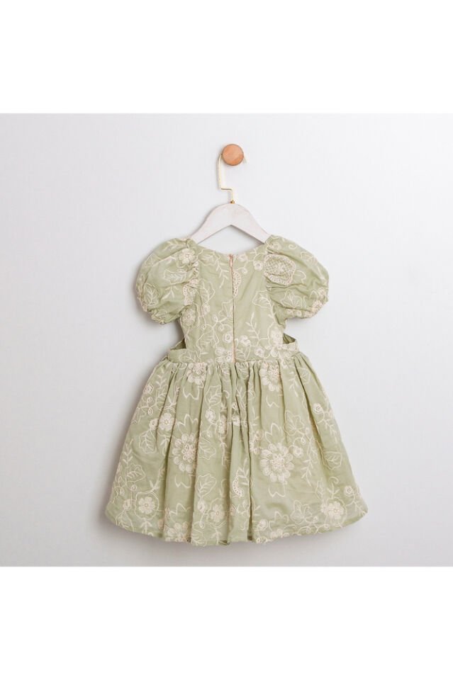 Anabel Su Yeşili Cut Out Detaylı Kız Çocuk Elbise 4 Yaş