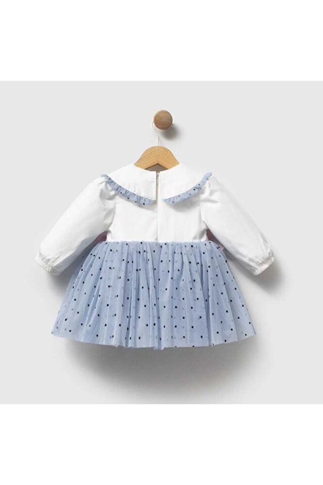 Bluebell Dream Yakası Nakış Detaylı Tütü Etekli Kız Bebek Elbise 12-18 Ay