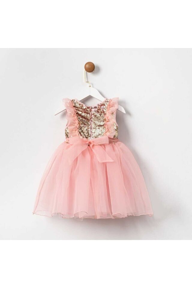 Dream Kız Çocuk Payetli Pembe Şifon Elbise
