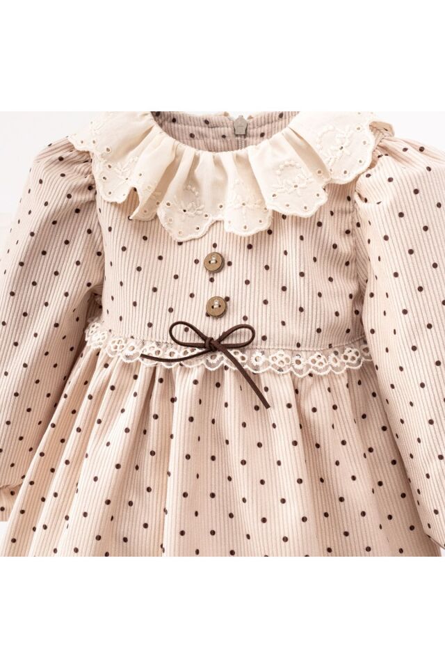 Puantiyeli Kız Çocuk Elbise