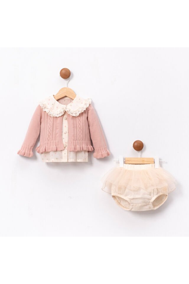 Pinky Üçlü Kız Bebek Takım