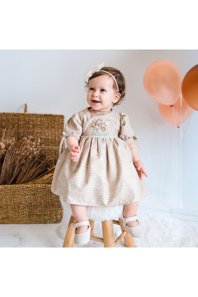 Sementa Kız Bebek Nakışlı Elbise