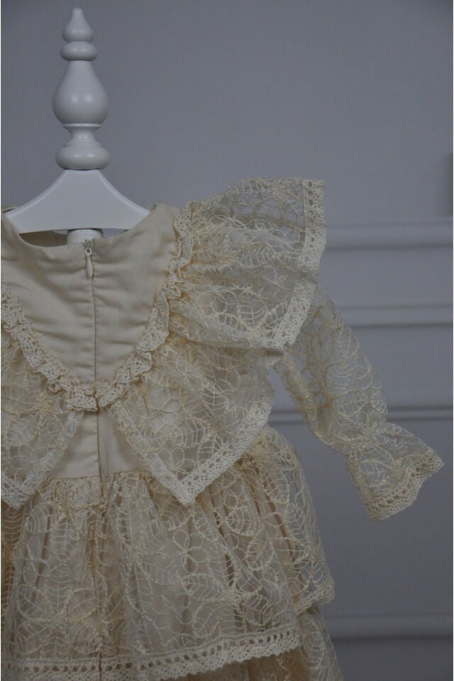 Dantel Yakalı Vintage Bebek Elbisesi