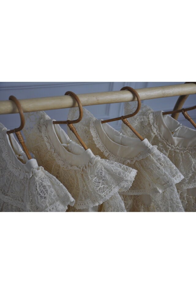 Dantel Yakalı Vintage Bebek Elbisesi