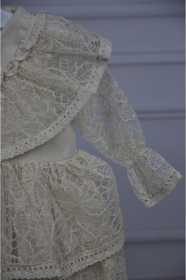 Dantel Yakalı Vintage Bebek Elbisesi