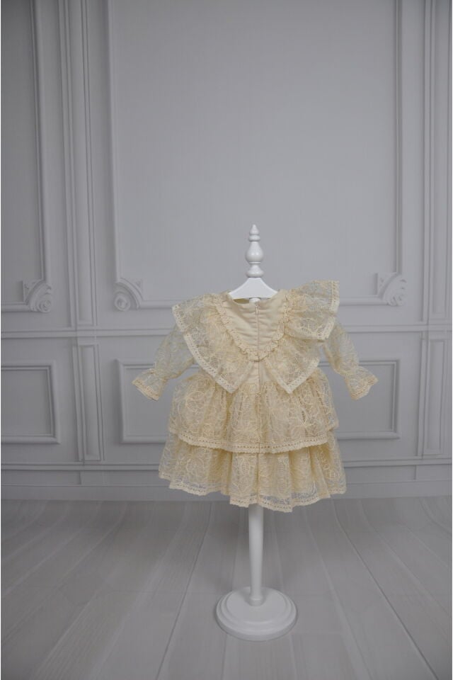 Dantel Yakalı Vintage Bebek Elbisesi