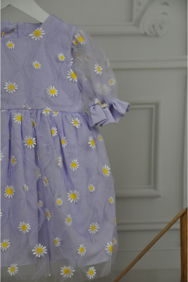 Linda Papatyalı Kız Çocuk Elbise